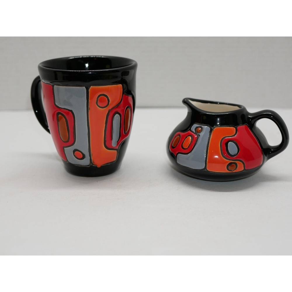 Vega by Artesa Geminis Creamer & Mug Hand Painted Ecuador